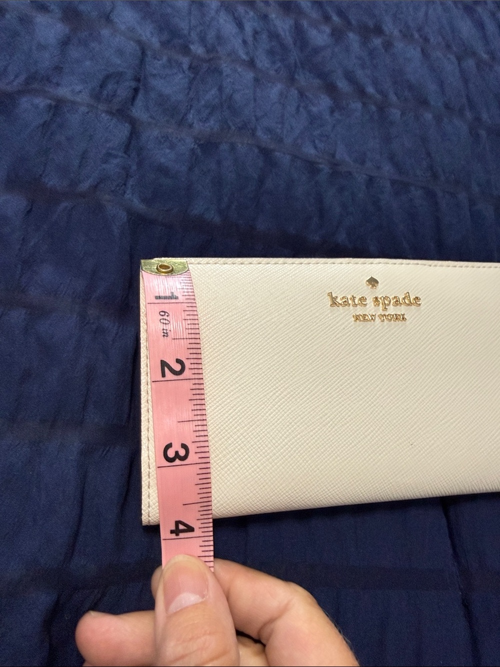 kate spade Cream Saffiano Zip-Around Wallet with Gold Logo - Picture 10 of 11